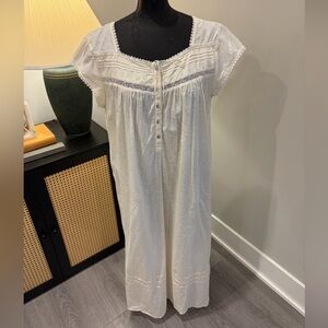 Kim Rogers Intimates Cream Yellow Cottage Grandma Muumuu House Dress Gown XL